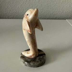 Marble Stone Carved Dolphin Figurine